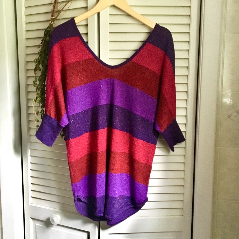{Express} Color Block Backside Button Down Sweater - Picture 8 of 8